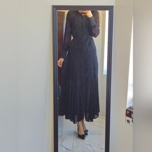 Madewell Womens Tie-Waist Midi Dress in Clip Dot